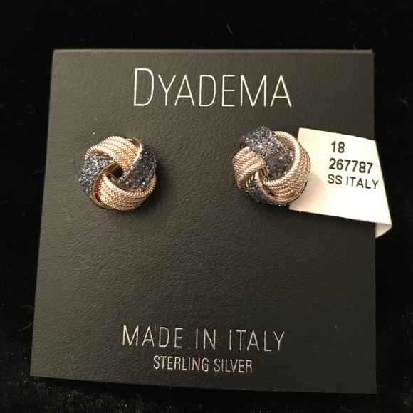 Dyadema Vermeil Gold & Sterling Silver Knot Pierced Earrings - Picture 1 of 2